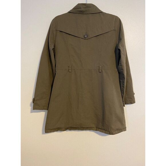 Love Tree Womens S Olive Green Trench Coat Button Closure Military Y2K Casual - Picture 2 of 7